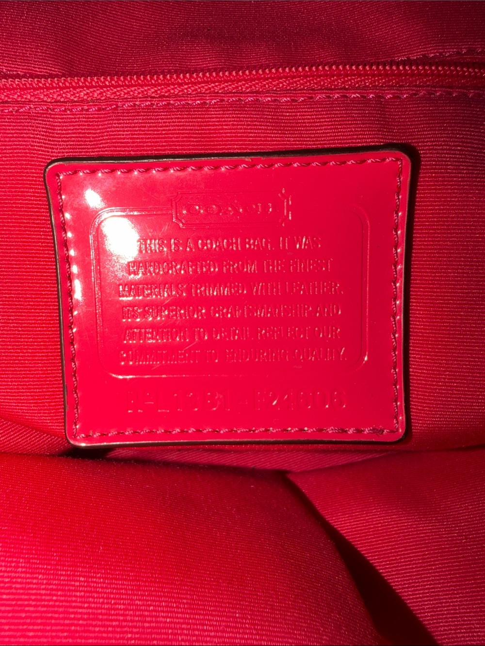 Coach Tan Signature Satchel with Pink Trim - Picture 2 of 4